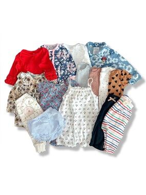 15 Pc Bundle Assorted Baby Clothes PJs Bubble Rompers One Piece Bamboo 3-6M